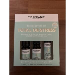 Tisserand Aromatherapy Discovery Kit Total De-Stress Oil, Mist & Roller Ball New